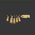 Anatomical Organ and Hair Sample Model in Light Yellow Tone with Dark Reflective Background