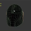 Detailed Structured Metal Mandalorian Helmet With Shiny Surface And Visor