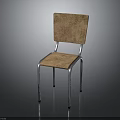 Modern Wooden Chair With Metal Frame And Comfortable Seat Backrest Design