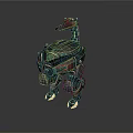 Mechanical Dinosaur Robot With Black Red Gold Armor And Mechanical Structure