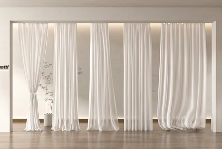 gauze curtain dream curtain net red curtain 3d model