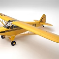 Yellow Small Passenger Plane With SP ICS Registration Number On Fuselage 3d model