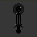 Game Movie Character With Black Mechanical Robotic Arm And White Cylindrical Component Design