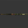 Sniper Rifle With Scope And Colorful Flame Camouflage Design Elements