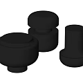 Three Black Modern Side Tables with Various Simple Shapes for Living Room Decor