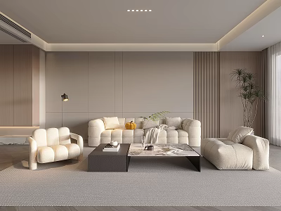 Modern Living Room Home Living Room Sofa Coffee Table Combination Sofa Background Lazy Sofa 3d model
