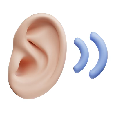 Modern Cartoon Listening Icon Cartoon Ears 3d model