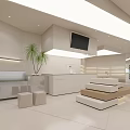 Modern Open Kitchen Specialty Store Interior With Island Counter And Cabinets 3d model