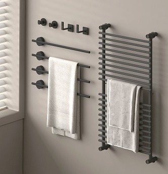 Modern towel rack towel 3d model