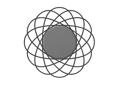 Modern Decorative Round Mirror With Intricate Interlaced Geometric Lines Design 3d model