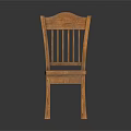 Classic Wooden Dining Chair with Slat Back Design and Natural Wood Finish