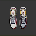 Colorful Retro Style Sneakers With Blue Red Yellow Upper And White Laces