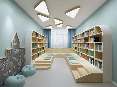 Modern Reading Room Two Standard Reading Room 3d model