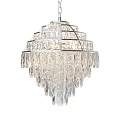 Elegant Decorative Crystal Chandelier With Multi Tiered Structure And Hanging Tassels