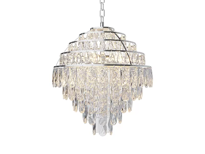 Elegant Decorative Crystal Chandelier With Multi Tiered Structure And Hanging Tassels 3d model