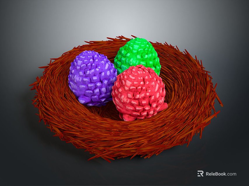 Dinosaur egg nest dinosaur young dragon egg dinosaur hatching environment building 3d model