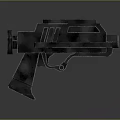 Sci Fi Weapon Black Pistol With Modern Design And 3D Rendered Geometric Shapes