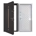 Modern Security Doors Featuring Dark White Designs Diamond Pattern Glass Panels And Metal Handles