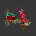 Red Electric Tricycle Motorcycle With Black Seat Rearview Mirrors And Alloy Wheels