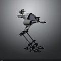 Futuristic Mechanical Robot Character With Bio Inspired Legs And Sensor Head Design 3d model