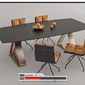 Modern Conference Table and Chair Dining Table and Chair Combination Negotiation Table Conference Table 3d model