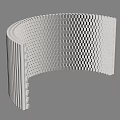 Curved Light Colored Partition With Honeycomb Modular Design For Modern Spaces 3d model