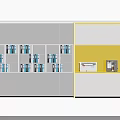 Modern White Office Bookcase With Glass Doors And Storage Shelves For Books