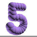 Purple Fluffy Number 5 Decorative Ornament Set For Home Decoration