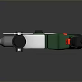 Professional Electric Drill With Green Black Body Red Buttons And Auxiliary Handle