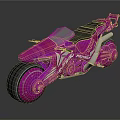 Pink Futuristic Motorcycle With Sleek Design Black Seat And Shiny Wheels