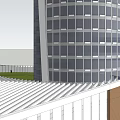Modern High Rise Hotel Building With Glass Curtain Wall And Unique Tower Design