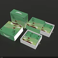 Elegant Green Tea Packaging Boxes With Handheld Design And Multiple 3d model