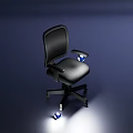 Ergonomic Modern Black Office Chair With Mesh Back Armrests And Wheels 3d model