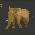 Realistic Pink Elephant Sculpture With Detailed Features On Dark Background