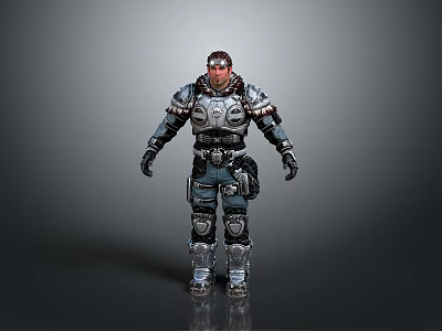 Futuristic Armored Sci Fi Warrior Character Standing Pose With Detailed Armor Design 3d model