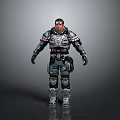 Futuristic Armored Sci Fi Warrior Character Standing Pose With Detailed Armor Design