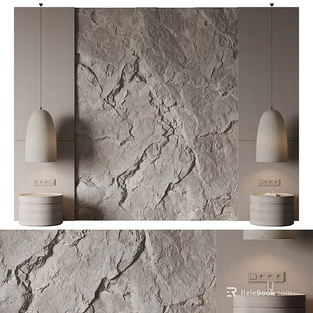 Modern Decorative Wall Hanging With Natural Stone Texture And Minimalist Design Elements 3d model 