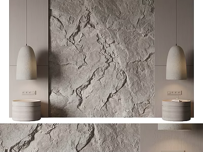Modern Decorative Wall Hanging With Natural Stone Texture And Minimalist Design Elements 3d model