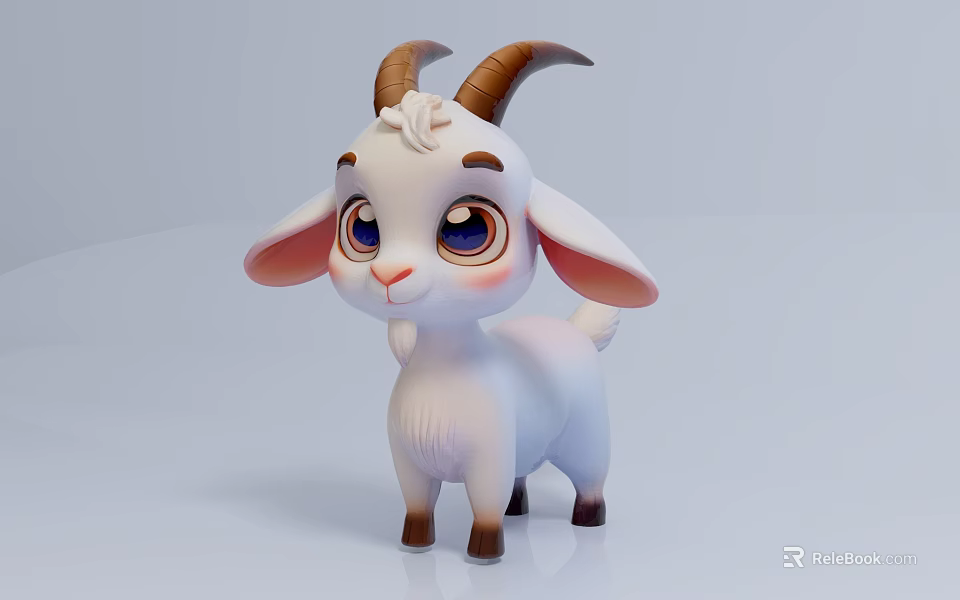 Cute Colorful Reptile Cartoon Character With Big Eyes And Scaly Skin On White Background 3d model