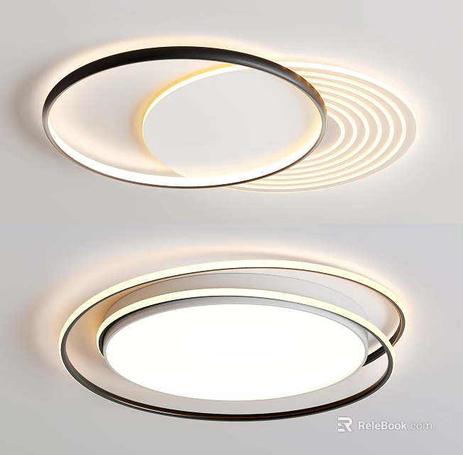 Modern Circular Ceiling Light With Soft Illumination And Stylish Design For Indoor Spaces 3d model 