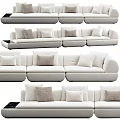 Versatile Modern Fabric Sofa Set With Light Colored Pillows And Sectional Modular Design 3d model