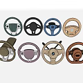 Various Car Steering Wheels In Different Colors And Designs For Vehicles 3d model