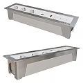 Stainless Steel Modern Rectangular Device With Multiple Slots And Functional Buttons 3d model