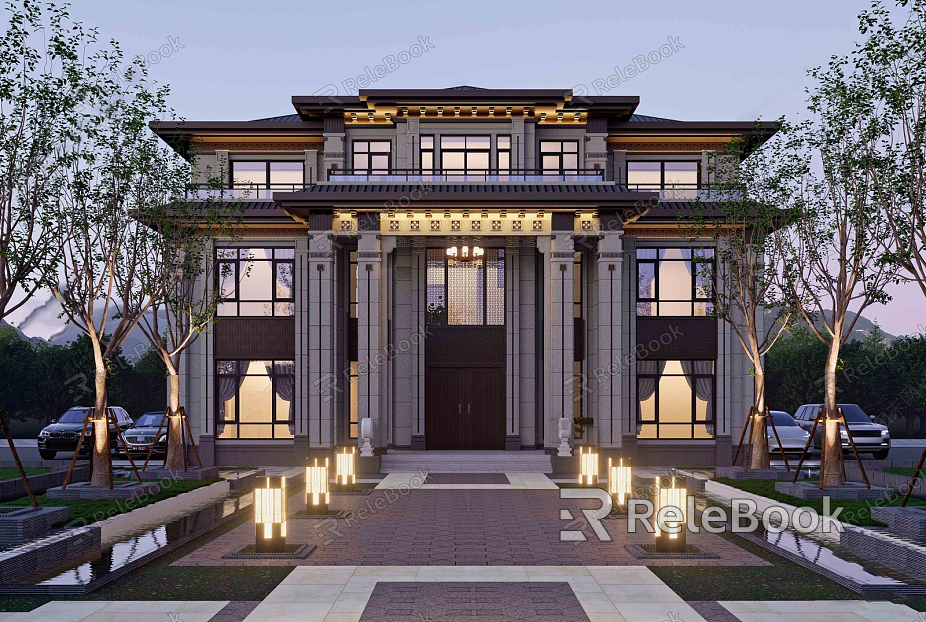 Three-storey villa single-family villa self-built new Chinese style model