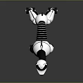 Mechanical Robot Dog With Black And White Design And Articulated Joints