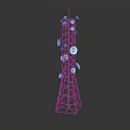 Wireless Communication Tower Equipment With Steel Frame And Multiple Disc Antennas