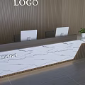 Modern Reception Desk Front Desk 3d model