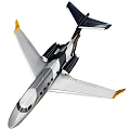 Sleek Private Jet Exterior With Silver Black And Orange Accent Design