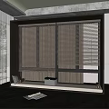 New Chinese-style Venetian Blinds Shutter Bay Window 3d model