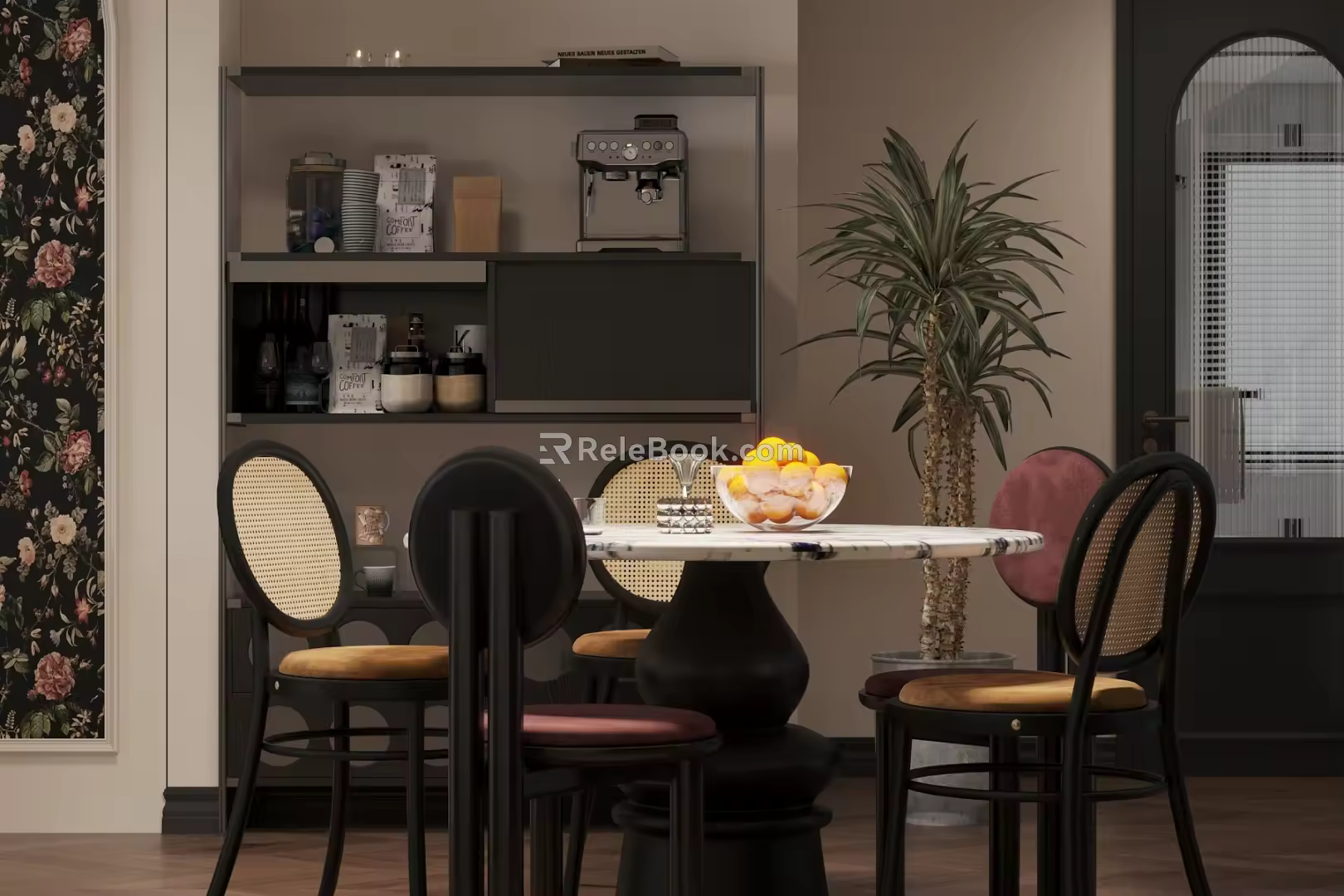 Middle Ancient Retro Home Restaurant Middle Ancient Style Restaurant Open Restaurant Retro Style Restaurant Middle Ancient Style Sideboard Middle Ancient Style Dining Table and Chair 3d model